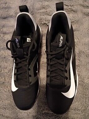 Nike Alpha Menace 4 Shark Football Cleats Men's Black Lace Up Size 10 Brand New